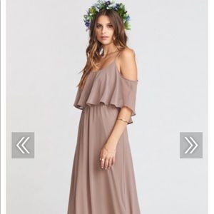Caitlyn Ruffle Maxi Dress - Dune Chiffon